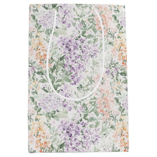 Chique perzik lila lavendel bloem bruiloft medium cadeauzakje (Voorkant)