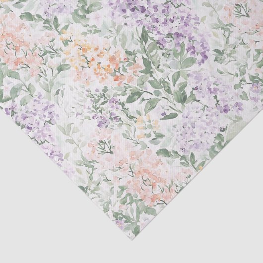 Chique perzik lila lavendel bloem bruiloftsborrel tissuepapier (Detail)
