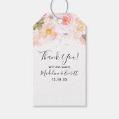 Chique Perzik Mint Succulenten Bloemen Drop Dank u Cadeaulabel (Voorkant)