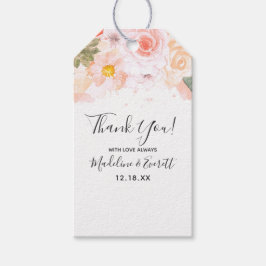 Chique Perzik Mint Succulenten Bloemen Drop Dank u Cadeaulabel