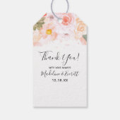 Chique Perzik Mint Succulenten Bloemen Drop Dank u Cadeaulabel (Achterkant)