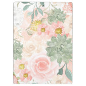 Chique Perzik & Mint Waterverf Bloemen & Sappige Klembord (Achterkant)