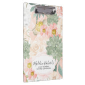 Chique Perzik & Mint Waterverf Bloemen & Sappige Klembord (Rechts)