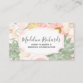 Chique Perzik Munt Succulenten met Social Media Ic Visitekaartje (Voorkant)