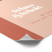 Chique perzik om te hebben en te houden bruiloft d poster (Hoek)