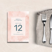 Chique perzik ovalen & cirkels bruiloft kaart