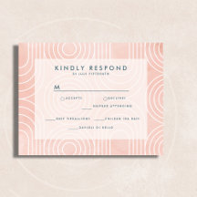 Chique perzik ovalen & cirkels bruiloft