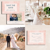 Chique Perzik Ovals & Cirkel Bruiloft Save The Date