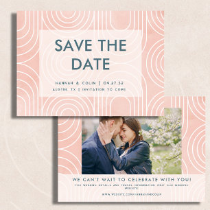 Chique Perzik Ovals & Cirkel Bruiloft Save The Date