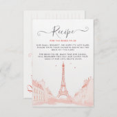 Chique perzik roze eiffel toren Vrijgezellenfeest Informatiekaartje (Voorkant / Achterkant)