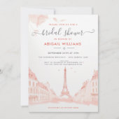 Chique perzik roze foto Eiffeltoren Vrijgezellenfe Kaart (Voorkant)