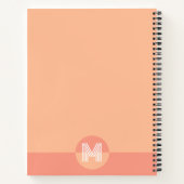 Chique perzik roze geometrisch modern monogram notitieboek (Achterkant)