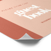 Chique perzik Teken ons gastenboek trouwteken Poster (Hoek)