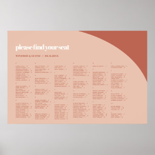 Chique perzik terracotta Alfabetische zitgrafiek Poster