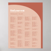 Chique perzik terracotta Alfabetische zitgrafiek Poster (Voorkant)