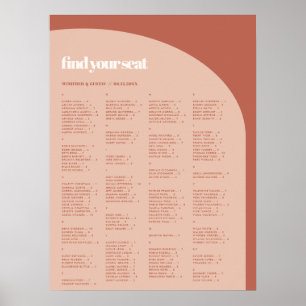 Chique perzik terracotta Alfabetische zitgrafiek Poster