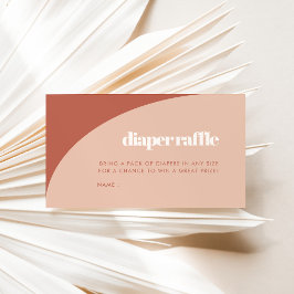 Chique perzik terracotta baby shower Luierloterij Informatiekaartje