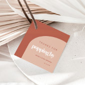 Chique perzik terracotta boog Bedankt voor popping Bedankjes Labels