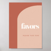 Chique perzik terracotta boog bruiloft gunsten tek poster (Voorkant)