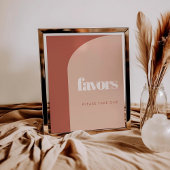 Chique perzik terracotta boog bruiloft gunsten tek poster