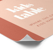 Chique perzik terracotta boog bruiloft Kinder tafe Poster (Hoek)