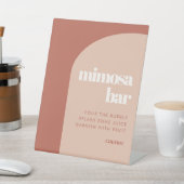 Chique perzik terracotta boog bruiloft Mimosa bar Reclamebord Met Voetstuk (Insitu)