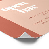 Chique perzik terracotta boog bruiloft Open Bar bo Poster (Hoek)