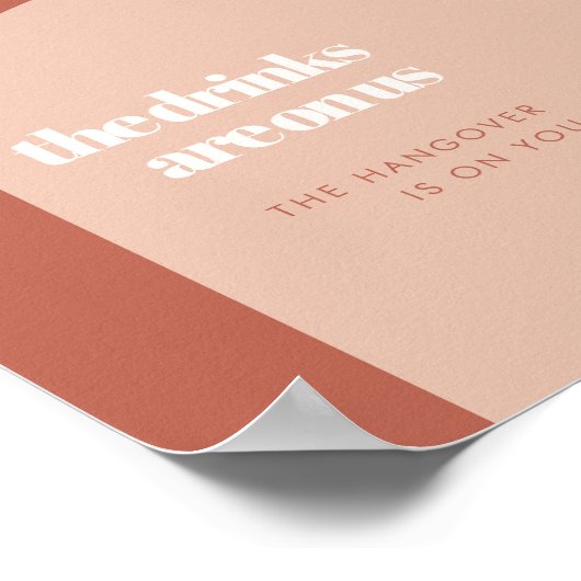 Chique perzik terracotta boog bruiloft Open bar te Poster (Hoek)