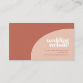 Chique perzik terracotta boog bruiloft website kaa informatiekaartje (Voorkant)