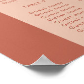 Chique perzik terracotta boog bruiloft zitgrafiek poster (Hoek)