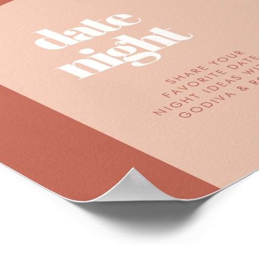 Chique perzik terracotta boog Datum nacht ideeën t Poster (Hoek)