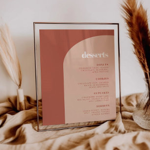 Chique perzik terracotta boog Dessert Bar teken Poster