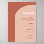 Chique perzik terracotta boog Dessert Bar teken Poster (Voorkant)