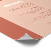 Chique perzik terracotta boog Dessert Bar teken Poster (Hoek)