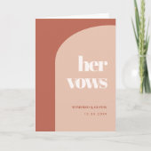Chique perzik terracotta boog Haar geloften bruilo Kaart (Voorkant)