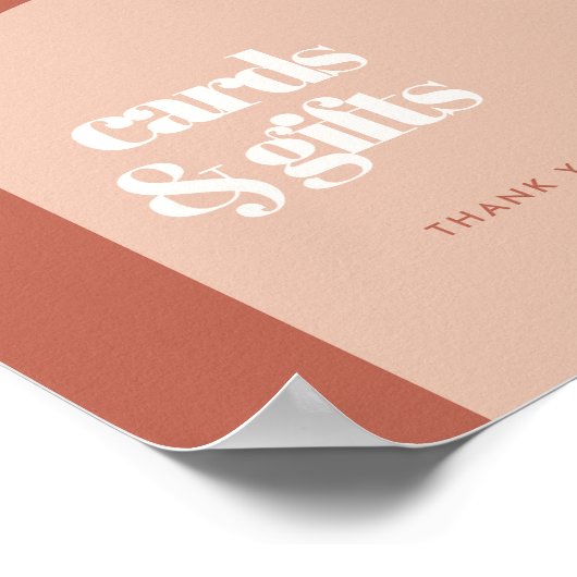 Chique perzik terracotta boog Kaarten & geschenken Poster (Hoek)