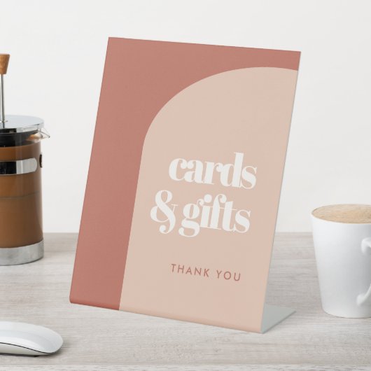 Chique perzik terracotta boog Kaarten & Geschenken Reclamebord Met Voetstuk (Insitu)