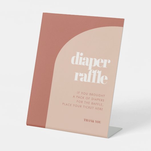 Chique perzik terracotta boog Luier Raffle Reclamebord Met Voetstuk