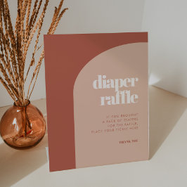 Chique perzik terracotta boog Luier Raffle Reclamebord Met Voetstuk