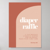 Chique perzik terracotta boog Luier Raffle teken Poster (Voorkant)