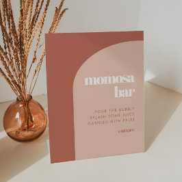 Chique perzik terracotta boog Momosa bar Reclamebord Met Voetstuk