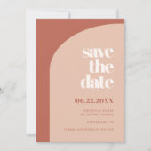 Chique perzik terracotta boog save the date (Voorkant)