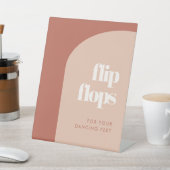 Chique perzik terracotta boog Teenslippers bruilof Reclamebord Met Voetstuk (Insitu)