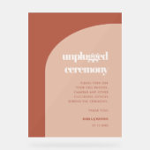 Chique perzik terracotta boog Unplugged ceremonie Acryl Bord (Voorkant)