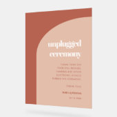 Chique perzik terracotta boog Unplugged ceremonie Acryl Bord (Hoek)