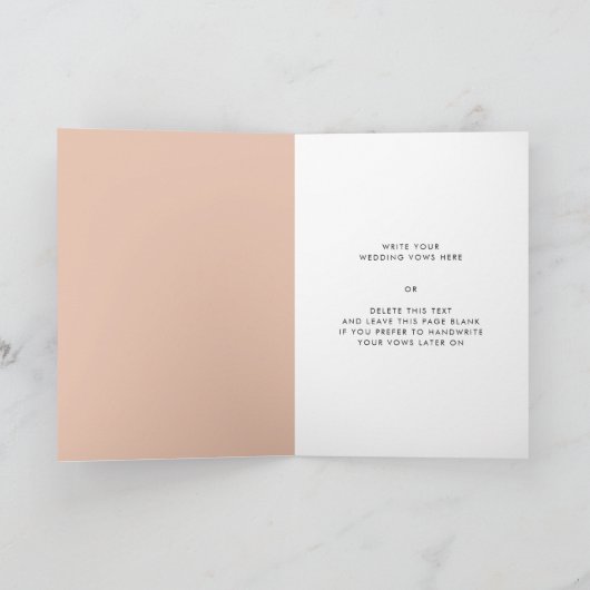 Chique perzik terracotta boog Zijn geloften bruilo Kaart (Binnen)