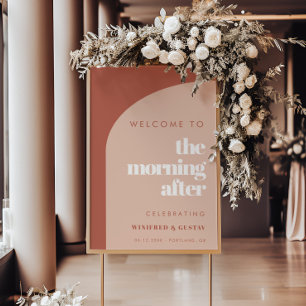 Chique perzik terracotta De Morgen na Welkom Poster