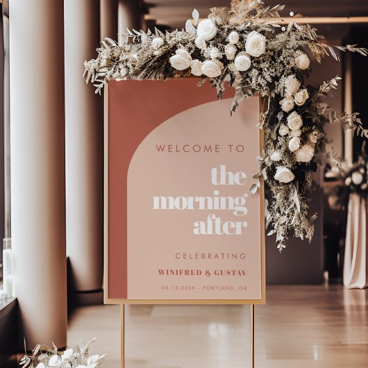 Chique perzik terracotta De Morgen na Welkom Poster