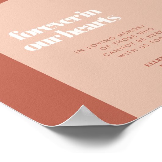 Chique perzik terracotta Forever in ons hart teken Poster (Hoek)