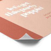 Chique perzik terracotta Laten we dit feest poppin Poster (Hoek)